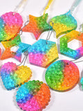 Diamond Star Heart Shape Epoxy Resin Mold With Hole Geometric Pendant Keychain