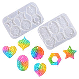 Diamond Star Heart Shape Epoxy Resin Mold With Hole Geometric Pendant Keychain