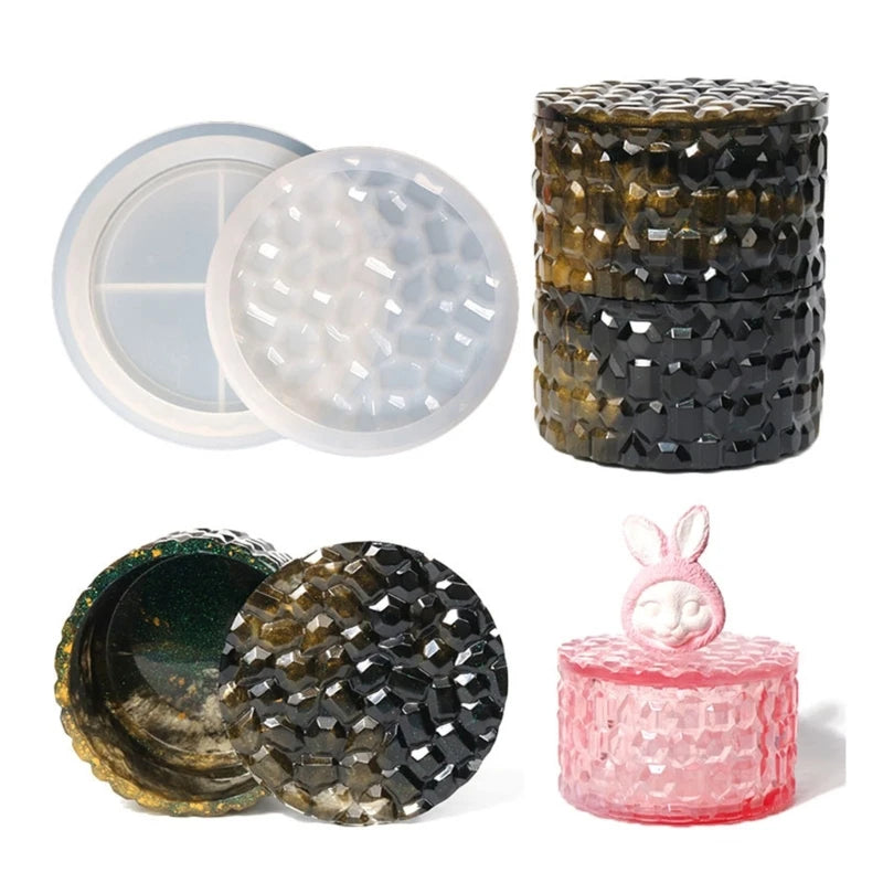 Diamond Pattern Storage Box Epoxy Resin Mold Silicone Mould DIY Craft Tool