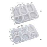 Diamond Pattern Keychain Mold Silicone Heart Round Charm Wedding Cake Decor