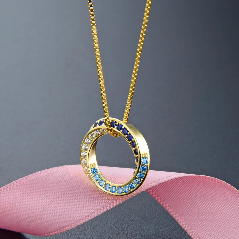 S925 Sterling Silver Diamond Ring Necklace Pendant