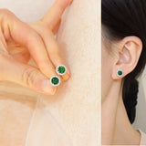 Bohemia Wedding Round Green Diamond Brincos Women Earring