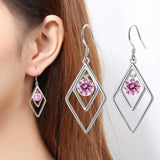 Round Diamond S925 Sterling Silver Earring for Women Wedding