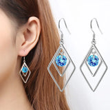 Round Diamond S925 Sterling Silver Earring for Women Wedding