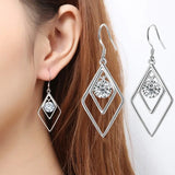 Round Diamond S925 Sterling Silver Earring for Women Wedding