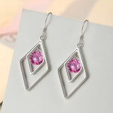 Round Diamond S925 Sterling Silver Earring for Women Wedding