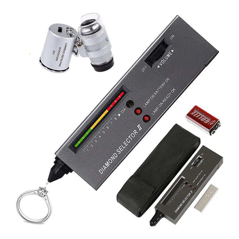 Diamond Tester Pen+60X Mini Magnifying, Professional Accuracy Selector