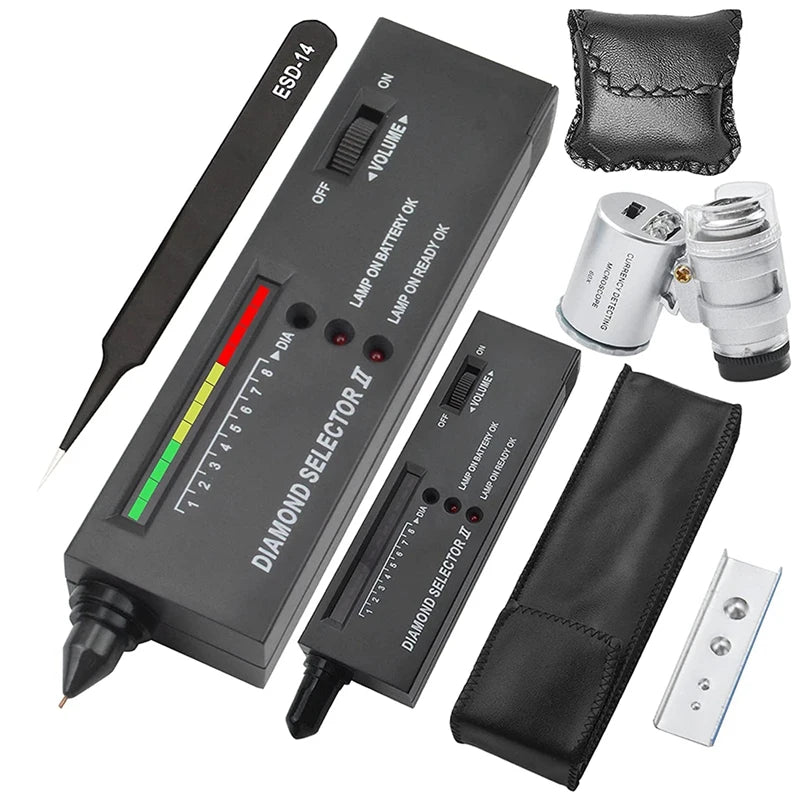 Diamond Tester Pen with 60X LED Magnifying, Professional Diamond Detector