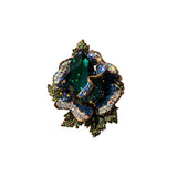 Diamond Bee Rose Flower Brooch Women Lapel Dress Suit Sweater Accessory