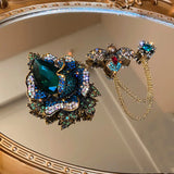 Diamond Bee Rose Flower Brooch Women Lapel Dress Suit Sweater Accessory