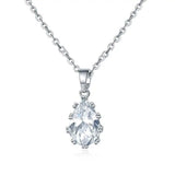 Water Drop Zircon Pendant Necklace with Diamond Accents