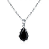Water Drop Zircon Pendant Necklace with Diamond Accents