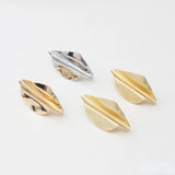 Diamond Fold Silver Needle Copper Plated Earrings with Sling DIY