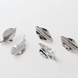 Diamond Fold Silver Needle Copper Plated Earrings with Sling DIY