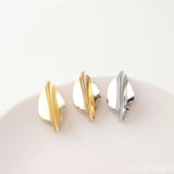 Diamond Fold Silver Needle Copper Plated Earrings with Sling DIY