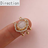 Diamond Opal Clouds Peace Longevity Lock Pendant DIY Jewelry