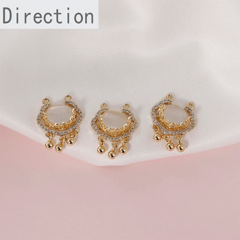 Diamond Opal Clouds Peace Longevity Lock Pendant DIY Jewelry