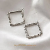 Diamond Peach Heart Three-Layer Twist Pendant DIY Earrings