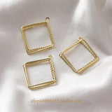 Diamond Peach Heart Three-Layer Twist Pendant DIY Earrings