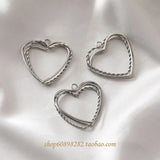 Diamond Peach Heart Three-Layer Twist Pendant DIY Earrings