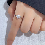 1CT Moissanite Solitaire Diamond Ring 925 Silver Wedding Jewelry