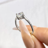 1CT Moissanite Solitaire Diamond Ring 925 Silver Wedding Jewelry