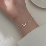 925 Silver Moon Stars Bracelet for Women