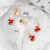 Peach Heart Flower Pendant DIY Ear Jewelry Earrings Bag Accessories