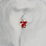 Peach Heart Flower Pendant DIY Ear Jewelry Earrings Bag Accessories
