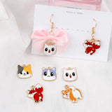 Peach Heart Flower Pendant DIY Ear Jewelry Earrings Bag Accessories