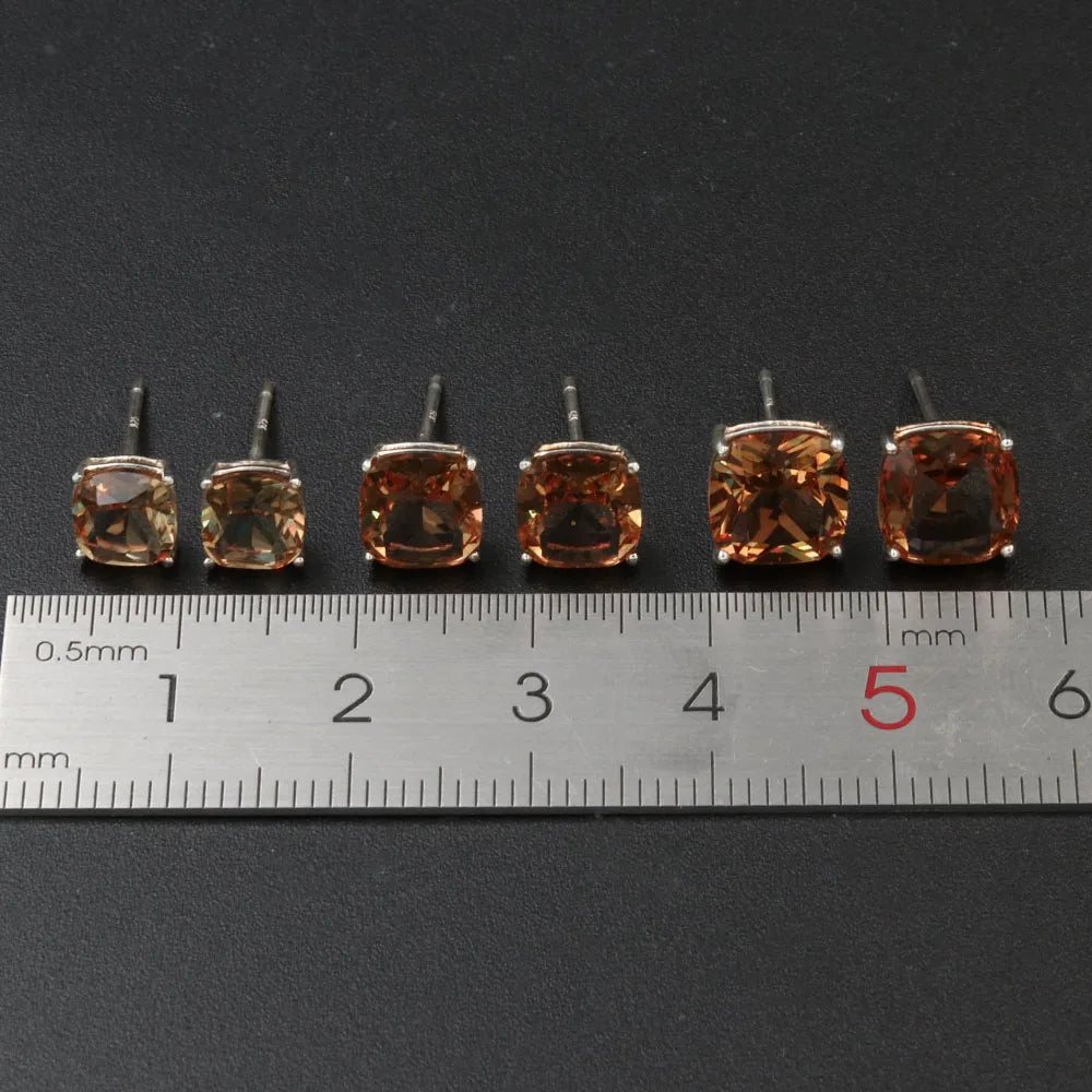 Zultanite Cushion Gemstone Stud Earrings 925 Sterling Silver