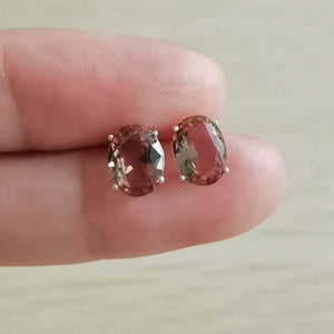 Zultanite Oval Gemstone Stud Earrings 925 Sterling Silver Change Color