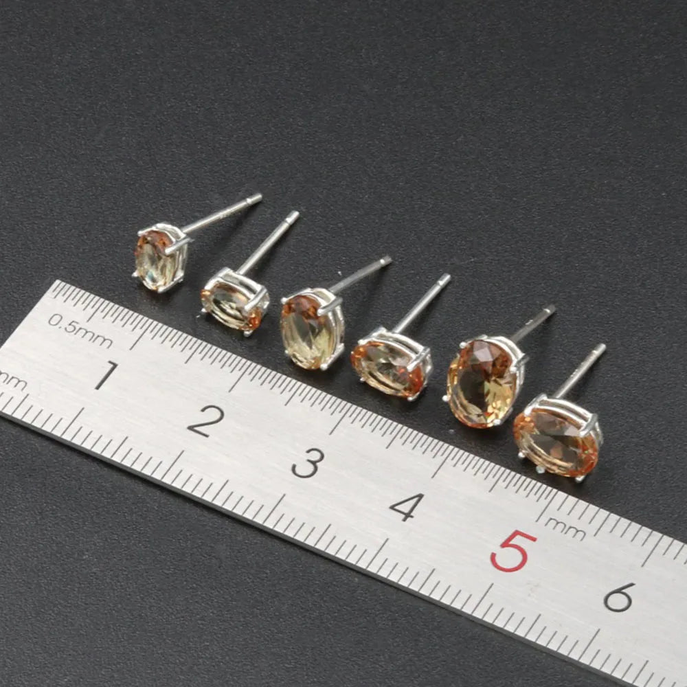 Zultanite Oval Gemstone Stud Earrings 925 Sterling Silver Change Color