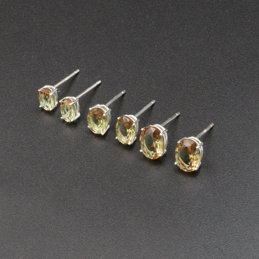 Zultanite Oval Gemstone Stud Earrings 925 Sterling Silver Change Color