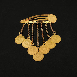 Omani Kurdish Coins Hair Clip, Wedding Bridal Hair Tiara