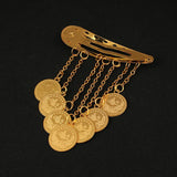 Omani Kurdish Coins Hair Clip, Wedding Bridal Hair Tiara