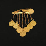 Omani Kurdish Coins Hair Clip, Wedding Bridal Hair Tiara