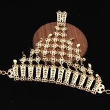 Women's Wide Arabian Wedding Cuff Bracelet Ring Set