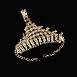 Women's Wide Arabian Wedding Cuff Bracelet Ring Set