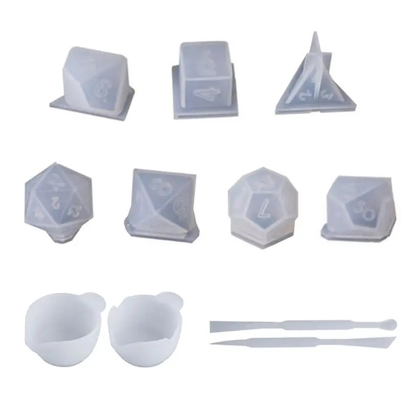 Silicone Mold Dice Fillet Square Triangle Digital Game 85LB