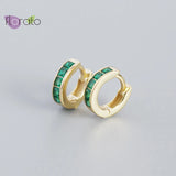 Geometric 925 Silver Circle Hoop Earrings for Women Punk Jewelry