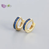 Geometric 925 Silver Circle Hoop Earrings for Women Punk Jewelry
