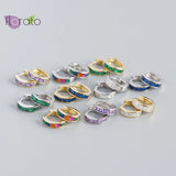Geometric 925 Silver Circle Hoop Earrings for Women Punk Jewelry