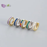 Geometric 925 Silver Circle Hoop Earrings for Women Punk Jewelry