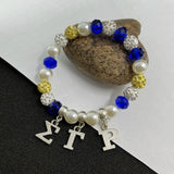 Greek Letters Charm Bracelet - Personalized Multi-Function Jewelry