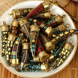 Ethnic Boho Copper Nepal Horn Charms Pendant Retro Necklace Jewelry