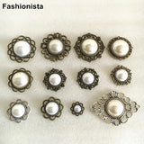 Antique Metal Base Setting With Round Pearls