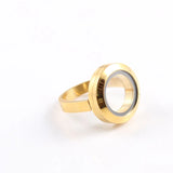Stainless Steel Floating Locket Ring with 20mm Locket and Charms