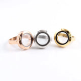Stainless Steel Floating Locket Ring with 20mm Locket and Charms