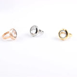 Stainless Steel Floating Locket Ring with 20mm Locket and Charms
